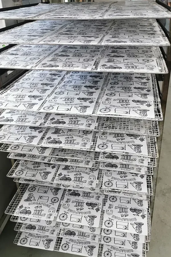 colouring mats in production