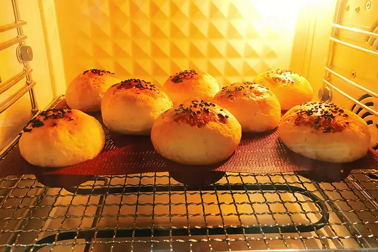 silicone baking mold in the oven